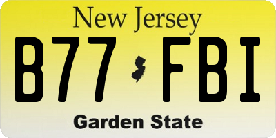 NJ license plate B77FBI