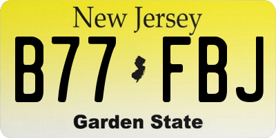 NJ license plate B77FBJ
