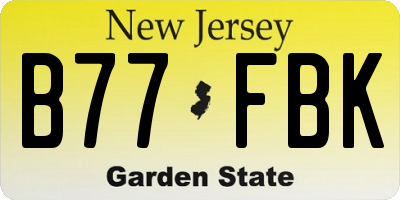 NJ license plate B77FBK