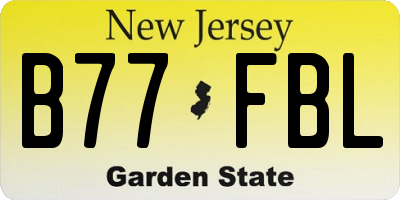 NJ license plate B77FBL