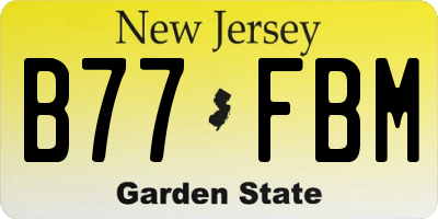 NJ license plate B77FBM