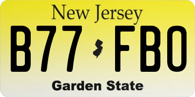 NJ license plate B77FBO