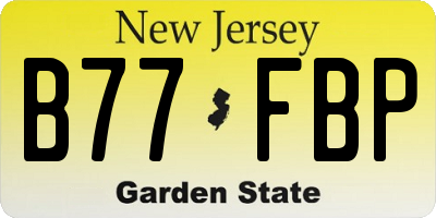 NJ license plate B77FBP