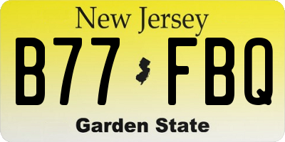 NJ license plate B77FBQ