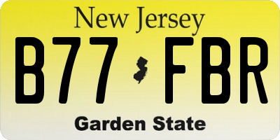 NJ license plate B77FBR