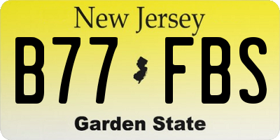 NJ license plate B77FBS
