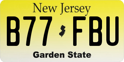 NJ license plate B77FBU