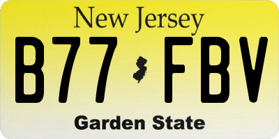 NJ license plate B77FBV