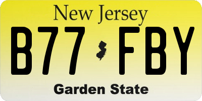 NJ license plate B77FBY