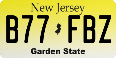 NJ license plate B77FBZ