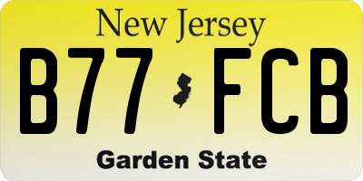 NJ license plate B77FCB