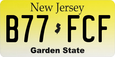 NJ license plate B77FCF