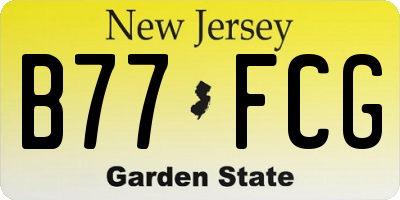 NJ license plate B77FCG