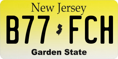 NJ license plate B77FCH