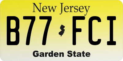 NJ license plate B77FCI