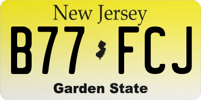 NJ license plate B77FCJ