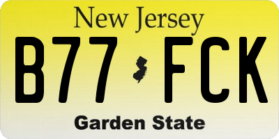 NJ license plate B77FCK