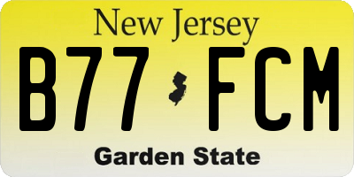 NJ license plate B77FCM