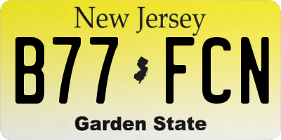 NJ license plate B77FCN