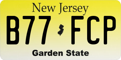 NJ license plate B77FCP