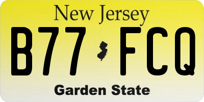 NJ license plate B77FCQ