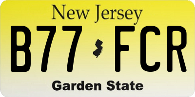 NJ license plate B77FCR