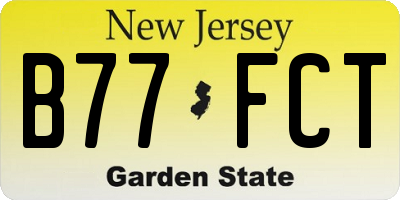 NJ license plate B77FCT