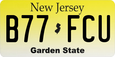 NJ license plate B77FCU