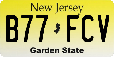 NJ license plate B77FCV