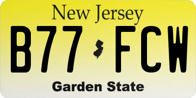 NJ license plate B77FCW