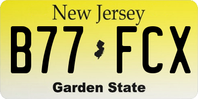 NJ license plate B77FCX