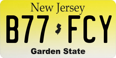 NJ license plate B77FCY