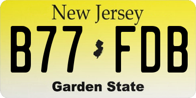 NJ license plate B77FDB