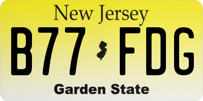 NJ license plate B77FDG