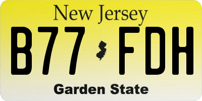 NJ license plate B77FDH