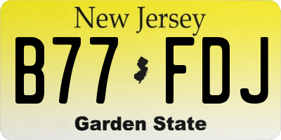 NJ license plate B77FDJ