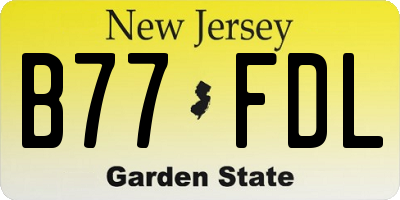 NJ license plate B77FDL