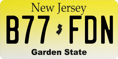 NJ license plate B77FDN