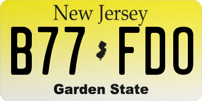 NJ license plate B77FDO