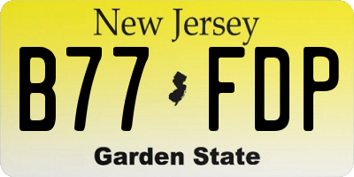 NJ license plate B77FDP
