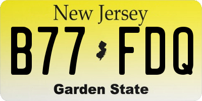 NJ license plate B77FDQ