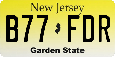 NJ license plate B77FDR
