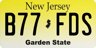 NJ license plate B77FDS