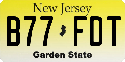 NJ license plate B77FDT