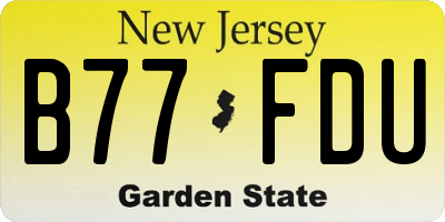 NJ license plate B77FDU