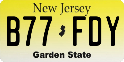 NJ license plate B77FDY