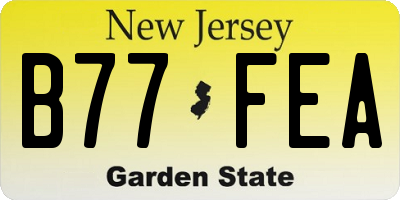 NJ license plate B77FEA