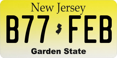 NJ license plate B77FEB