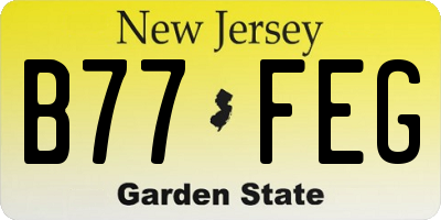 NJ license plate B77FEG