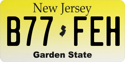 NJ license plate B77FEH